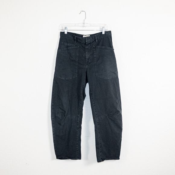 Nili Lotan $390 Shon Pant Mid Rise Barrel Leg in Carbon size 4 - Picture 3 of 10